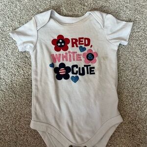 Patriotic Baby Onesie - Red, White, and cute 12 m